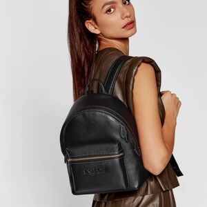 Coach Black Leather Backpack PEB CHRTER BP 24